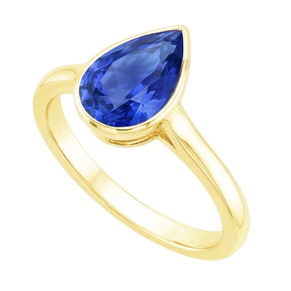 natural pear sapphire 4ct watch top view