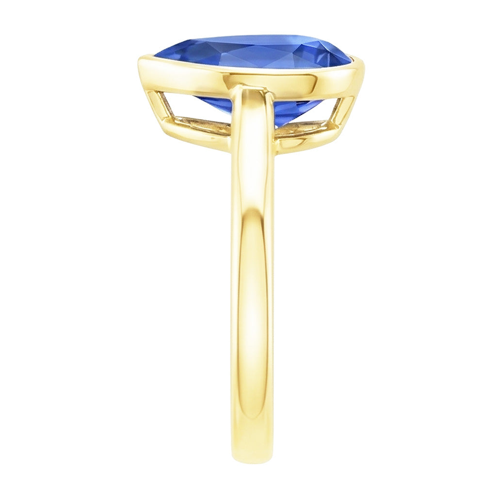 natural pear sapphire 4ct watch profile view