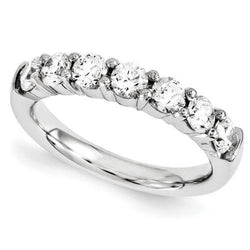 Natural 1.05 Carats Diamond Anniversary Band White Gold 14K Jewelry