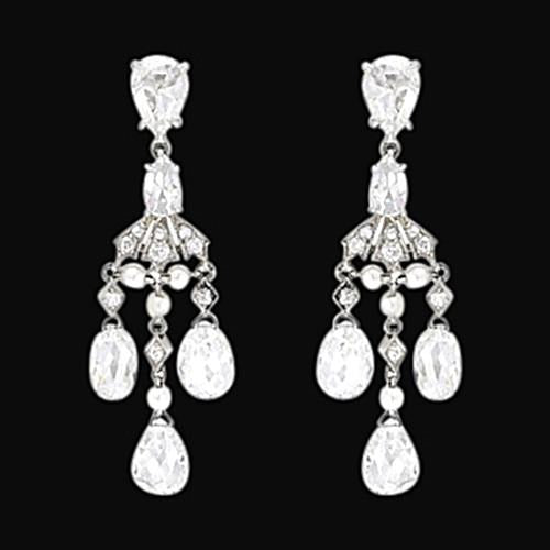 Natural Chandelier Diamonds 2.50 Carat Earring Pair White Gold Earrings - Chandelier Earring-harrychadent.ca