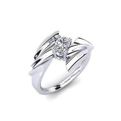 Natural Earth Mined Diamond 0.75 Carats Solitaire Engagement Ring White Gold 14K