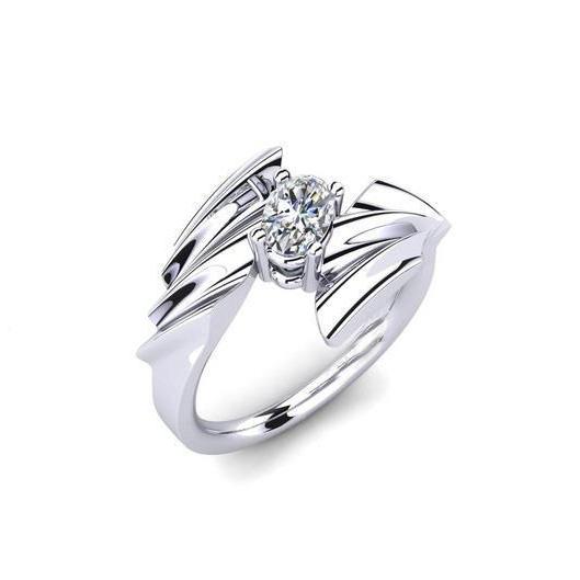 Natural Diamond 0.75 Carats Solitaire Engagement Ring White Gold 14K