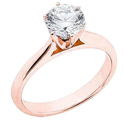 Natural Diamond 1.51 Ct. Solitaire Engagement Ring Rose Gold 14K