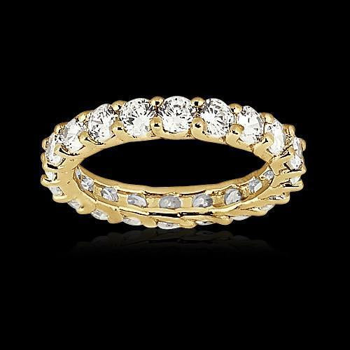 Natural Diamond 3 Ct. Yellow Gold Women's Engagement Band New