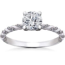 Natural Earth Mined Diamond Anniversary Ring 1.40 Carats Twisted Shank Style Jewelry New