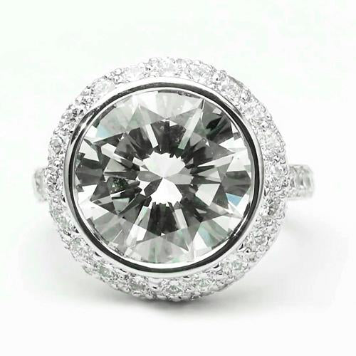 Natural Diamond Engagement Halo Ring 3.34 Carats Round Diamonds White Gold 14K Jewelry