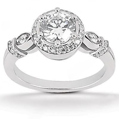 Natural Diamond Engagement Halo Ring Band Set 1.45 Carats 14K