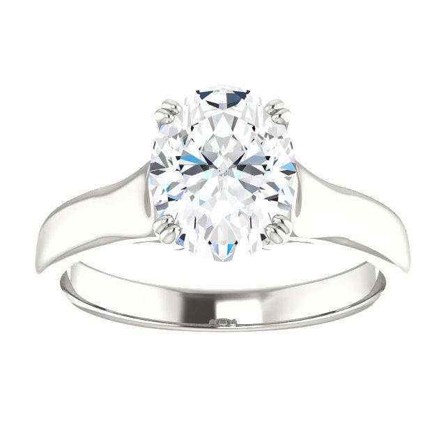 Natural Diamond Engagement Oval Solitaire Ring 3.50 Carats White Gold