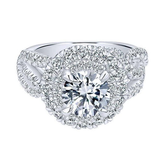 Natural Diamond Engagement Ring Halo 2.25 Carats