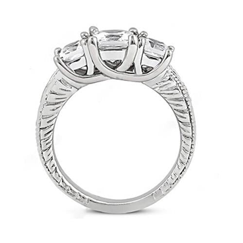 Natural Diamond Engagement Ring Vintage Style 2.12 Ct. White Gold 14K