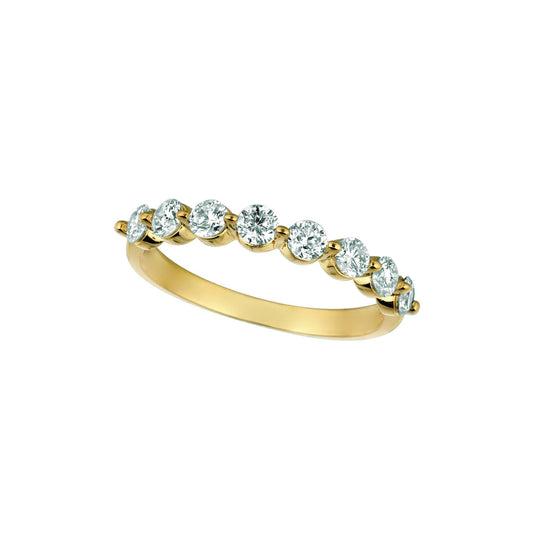 Natural Diamond Half Eternity Band 0.75 Carats Yellow Gold 14K - Half Eternity Band-harrychadent.ca