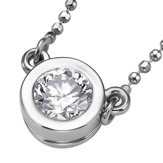 Natural Diamond Pendant Necklace G Vs1 Bezel Setting 1.50 Carat White Gold 14K