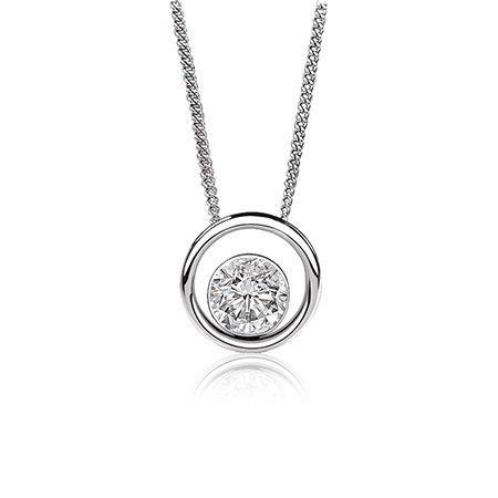 Natural Diamond Pendant Necklace Round Cut 1.50 Carats White Gold 14K