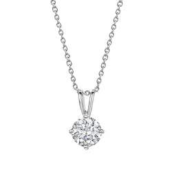 Natural Earth Mined Diamond Pendant Necklace With Chain 2.50 Ct Sparkling White Gold 14K