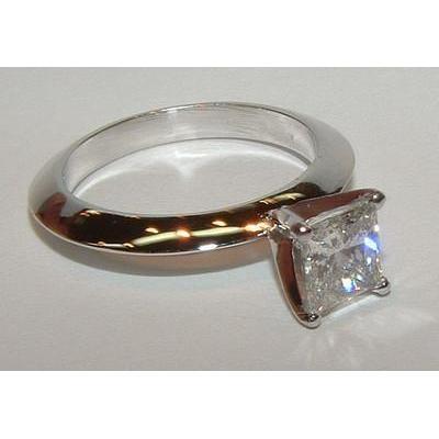 Natural Diamond Ring 1.01 Carat Princess Diamond White Gold Solitaire Engagement
