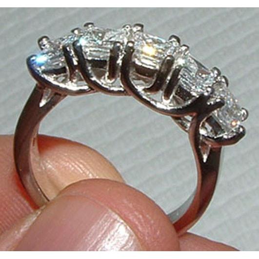 Natural Diamond Ring Engagement Band 4.51 Carats White Gold 14K