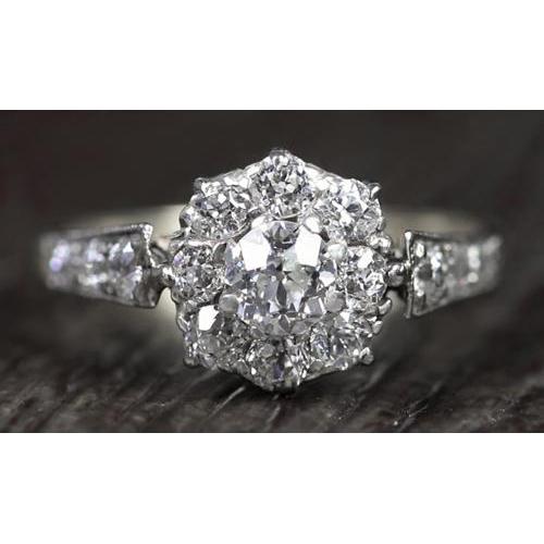 Natural Diamond Ring Vintage Style 2 Carats Milgrain Accented Jewelry New