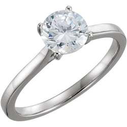 Natural Diamond Solitaire Engagement Ring 1 Carat White Gold 14K