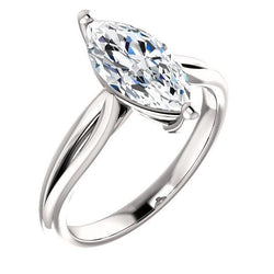 Natural Diamond Solitaire Ring 2.50 Carats 14K White Gold