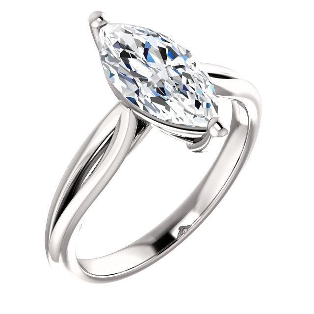 Natural Diamond Solitaire Ring 2.50 Carats 14K White Gold