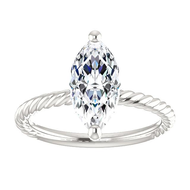 Natural Diamond Solitaire Ring 2 Carats Twisted Rope Style Women Jewelry