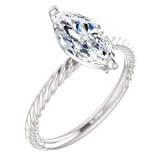 Natural Diamond Solitaire Ring 2 Carats Twisted Rope Style Women Jewelry