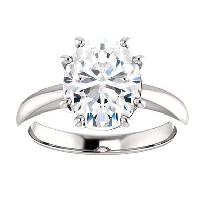 Natural Diamond Solitaire Ring 3.50 Carats Women White Gold Jewelry