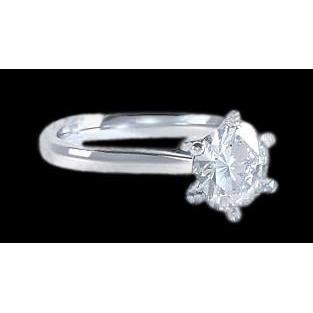 Natural Diamond Solitaire Women Engagement Ring White Gold 2 Carats