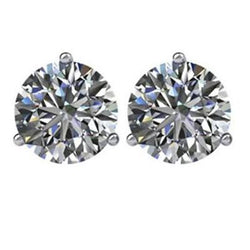 Natural Earth Mined Diamond Stud Earrings 2 Carats Women Jewelry White Gold 14K