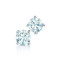 Natural Diamond Stud Post Earring 1.70 Carats Round Brilliant Cut White Gold