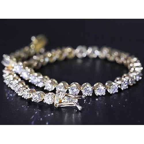 Natural Diamond Tennis Bracelet 8 Carats F Vs1 Two Tone Gold Women Jewelry