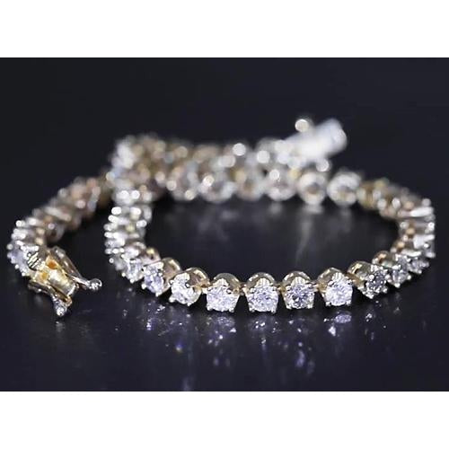 Natural Diamond Tennis Bracelet 8 Carats F Vs1 Two Tone Gold Women Jewelry