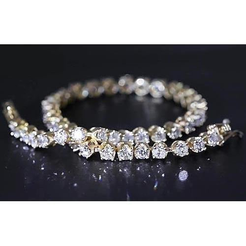 Natural Diamond Tennis Bracelet 8 Carats F Vs1 Two Tone Gold Women Jewelry