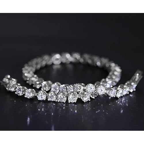 Natural Diamond Tennis Bracelet Prong Set 8.60 Carats White Gold 14K Jewelry