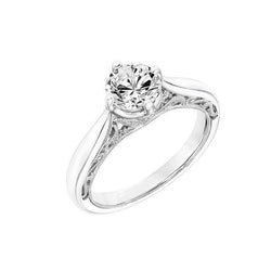 Natural Diamond Vintage Style Solitaire Ring White Gold 2 Carats