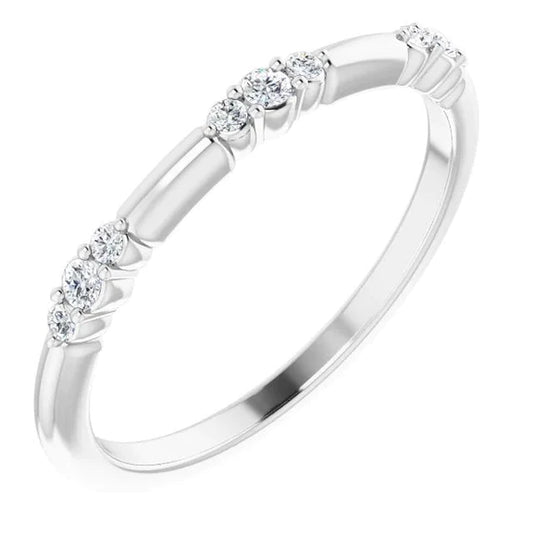 Natural Diamond Wedding Band 0.60 Carats Prong Setting White Gold