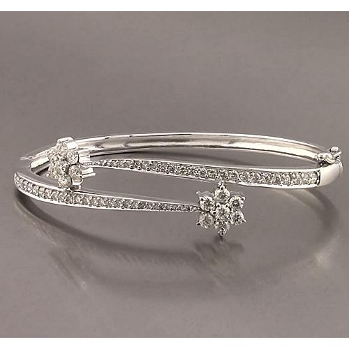  Natural Diamond Women Bangle 5 Carats Jewelry New