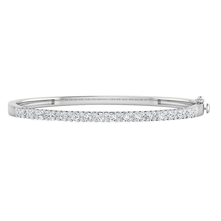 Natural Diamond Women Tennis Bangle 2.50 Ct 14K White Gold - Bangle-harrychadent.ca