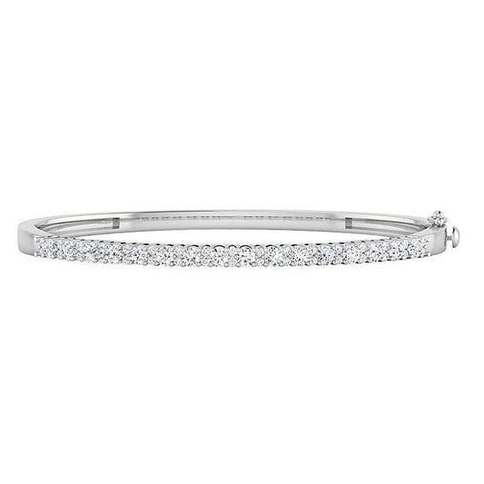 Natural Diamond Women Tennis Bangle 2.50 Ct 14K White Gold - Bangle-harrychadent.ca