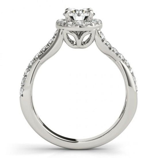 Natural Fancy Diamond Engagement Ring Halo Twisted Shank 1.50 Carat WG 14K - Halo Ring-harrychadent.ca