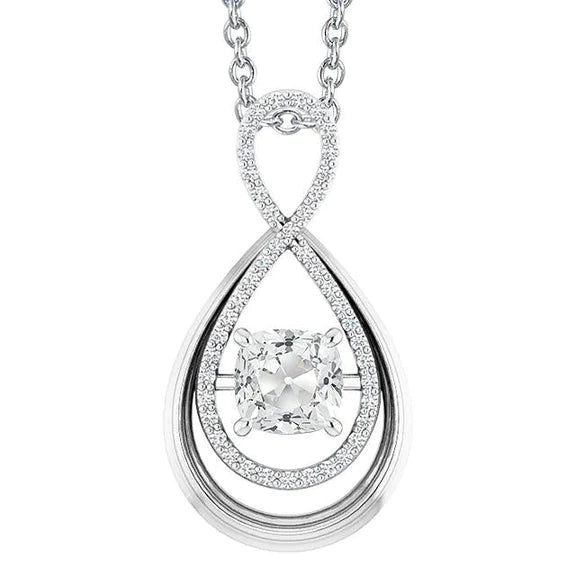 Natural Gold Diamond Pendant Cushion Old Cut 3.50 Carats Twisted Style