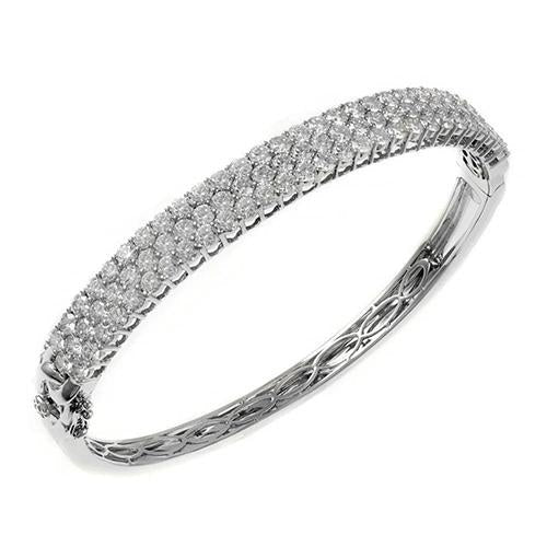 Natural Gorgeous Diamond Ladies Bangle 6 Ct White Gold - Bangle-harrychadent.ca