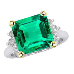 Real GIA Certified Fine Emerald Colored Stone Ring 5 ct