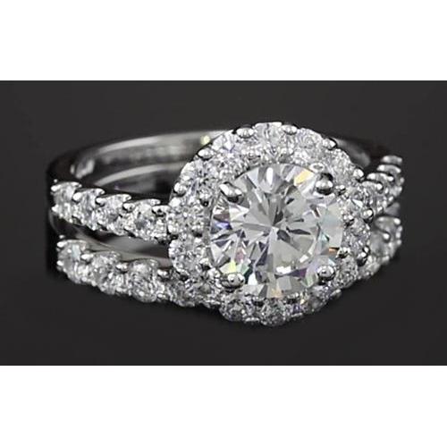 Natural Halo Parallel Ring 1.80 Carats