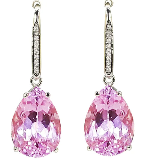 Natural Kunzite Gemstone Earrings