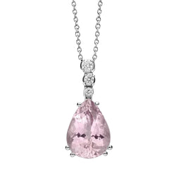 Kunzite With Natural Earth Mined Diamond Pendant