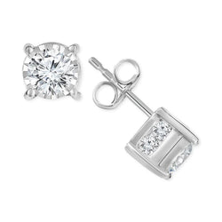 Natural Ladies Studs Earring 4.60 Ct Round Brilliant Cut Diamonds White Gold