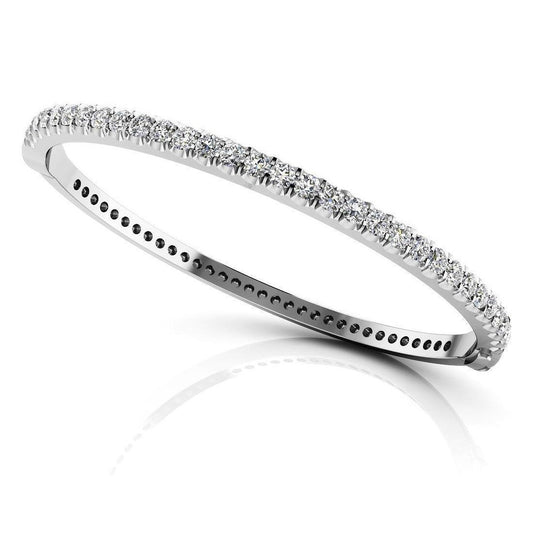 Natural Round Cut Diamond Bangle 4.80 Ct White Gold 14K - Bangle-harrychadent.ca