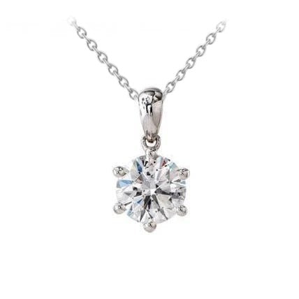 Natural Round Cut Diamond Necklace Pendant Fine Gold Jewelry 1 Carat ...