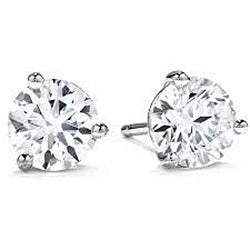 Natural Round Cut Diamond Stud Earring Pair 2 Ct White Gold 14K Jewelry New